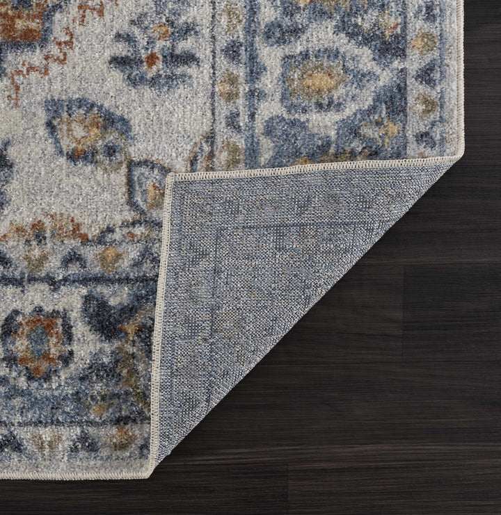 Hiti Traditional Style Turkish Design Rust and blue Rug - The Rug Decor
