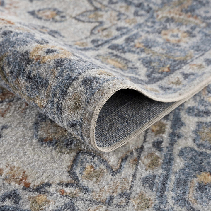 Hiti Traditional Style Turkish Design Rust and blue Rug - The Rug Decor