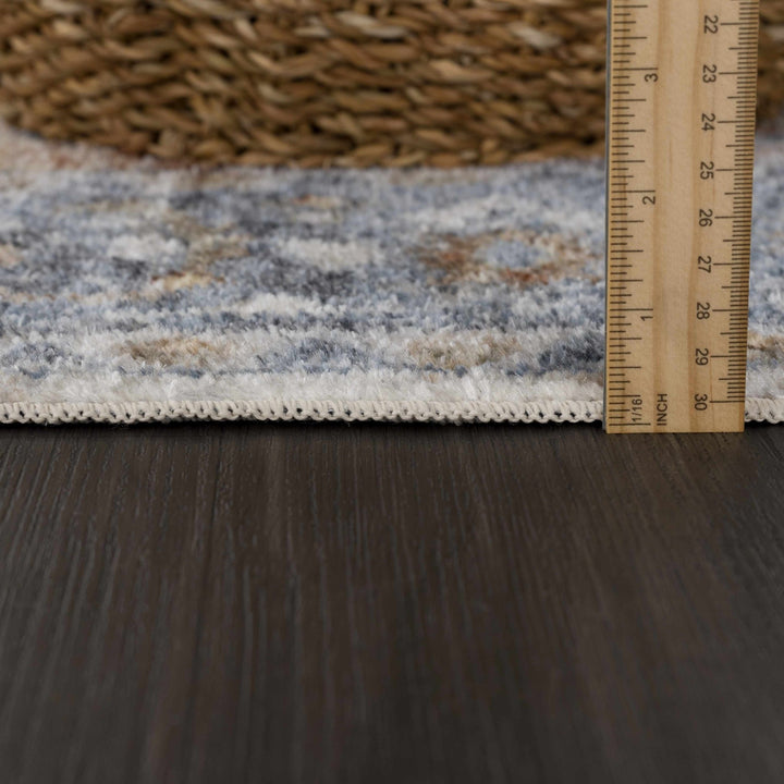 Hiti Traditional Style Turkish Design Rust and blue Rug - The Rug Decor