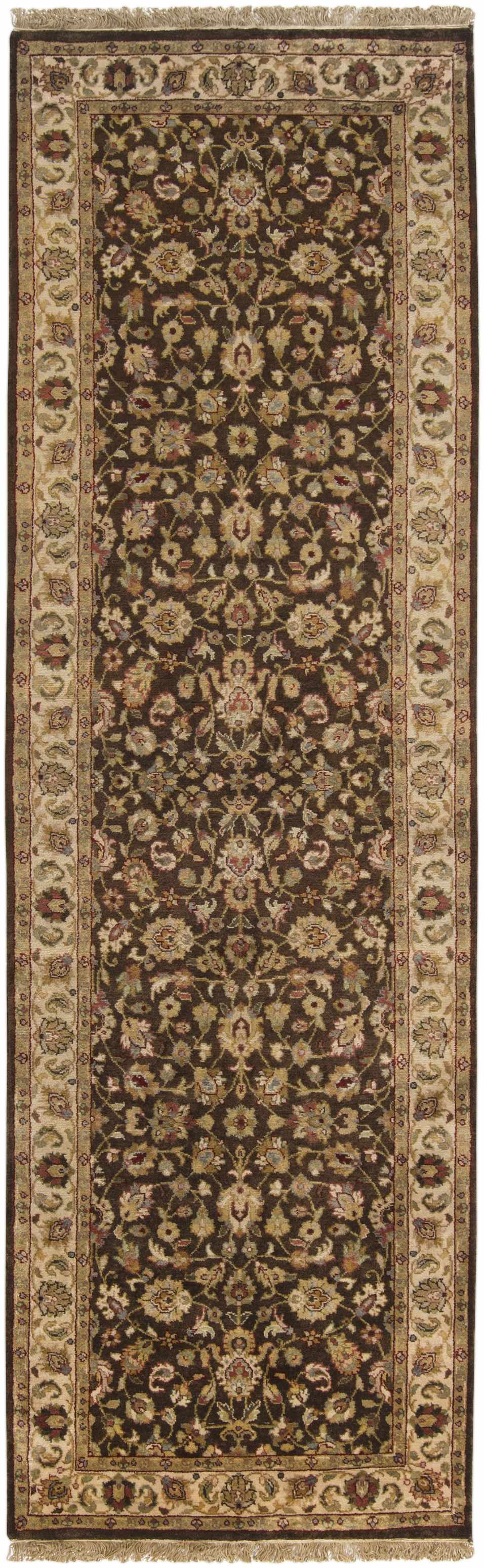Hillisburg Traditional Style Brown Hand Knotted Wool Area Rug