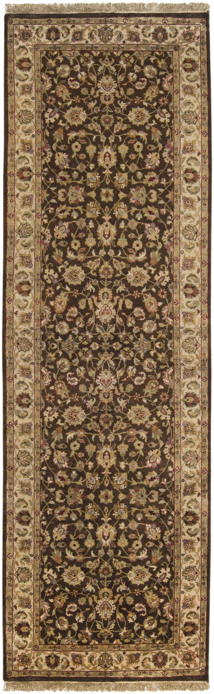 Hillisburg Traditional Style Brown Hand Knotted Wool Area Rug