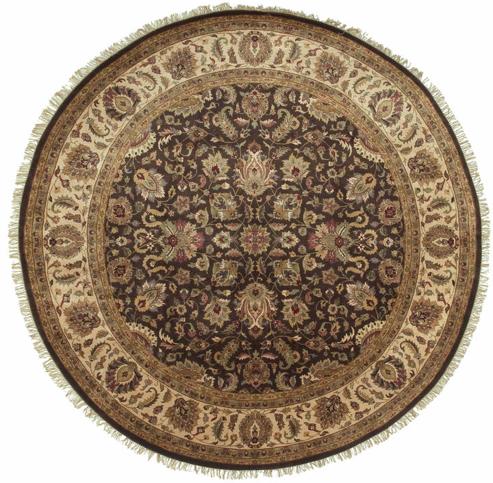 Hillisburg Traditional Style Brown Hand Knotted Wool Area Rug