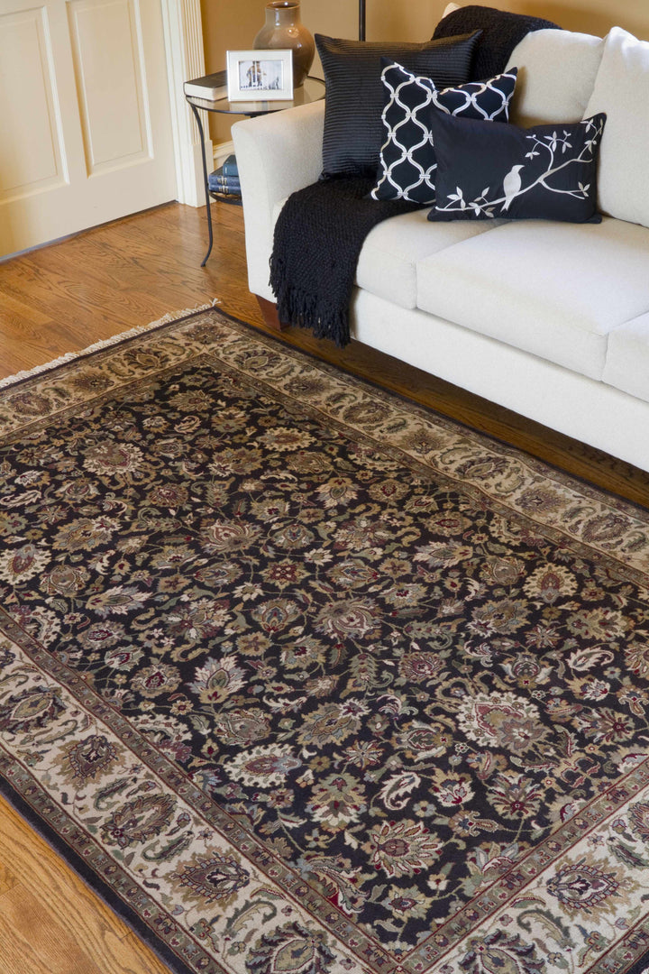 Hillisburg Traditional Style Brown Hand Knotted Wool Area Rug