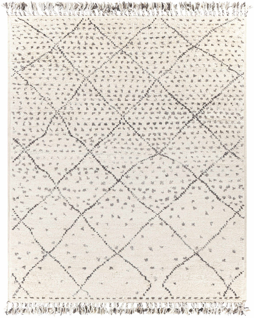 Halling Ivory And Gray Modern Geometrical Hand Knotted Area Rug