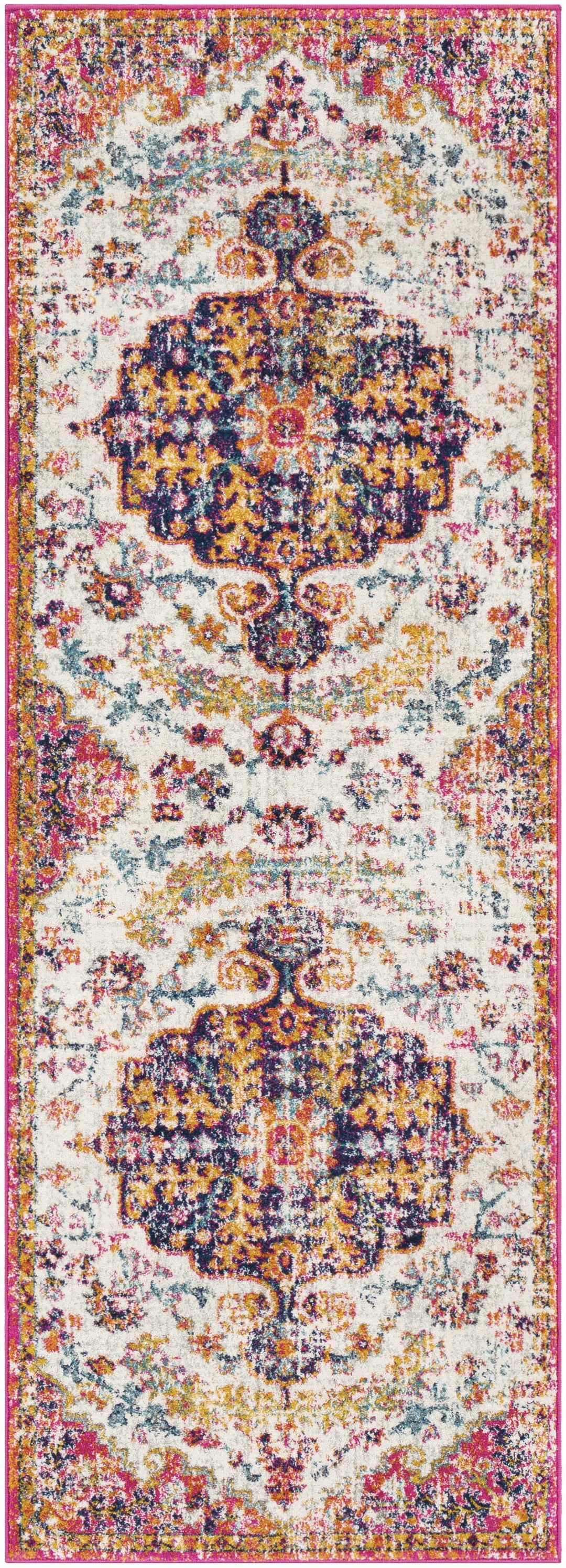 Hillsby Traditional Style Ivory And Orange Area Rug