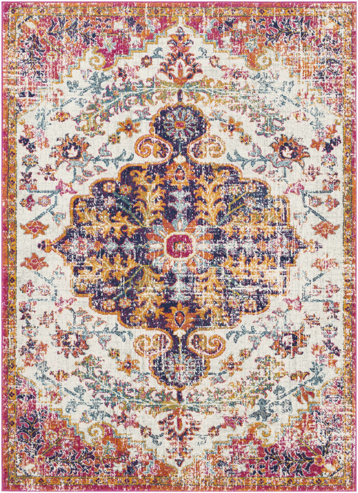 Hillsby Traditional Style Ivory And Orange Area Rug