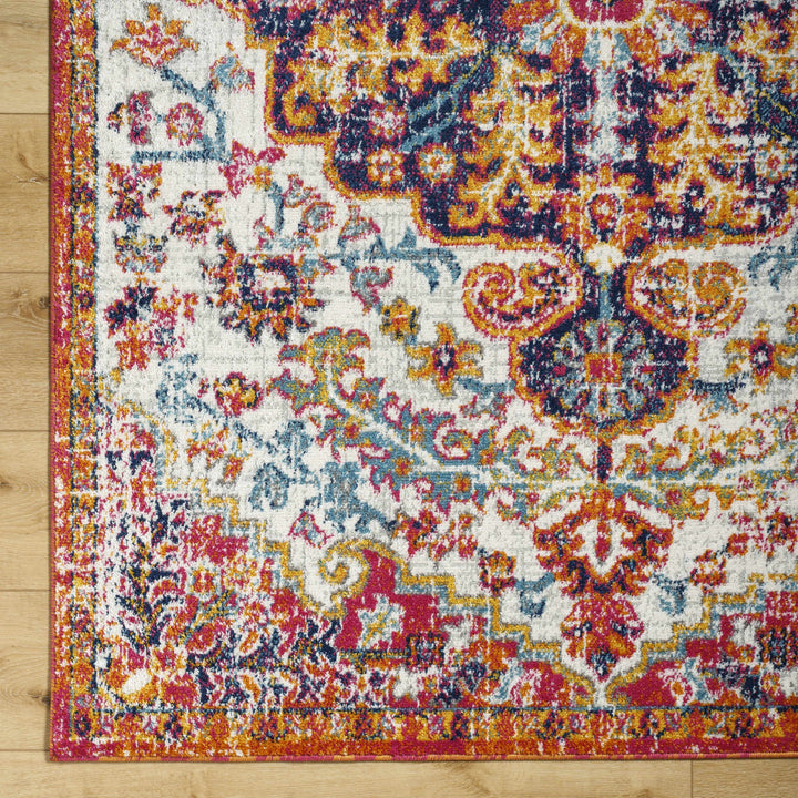 Hillsby Traditional Style Ivory And Orange Area Rug