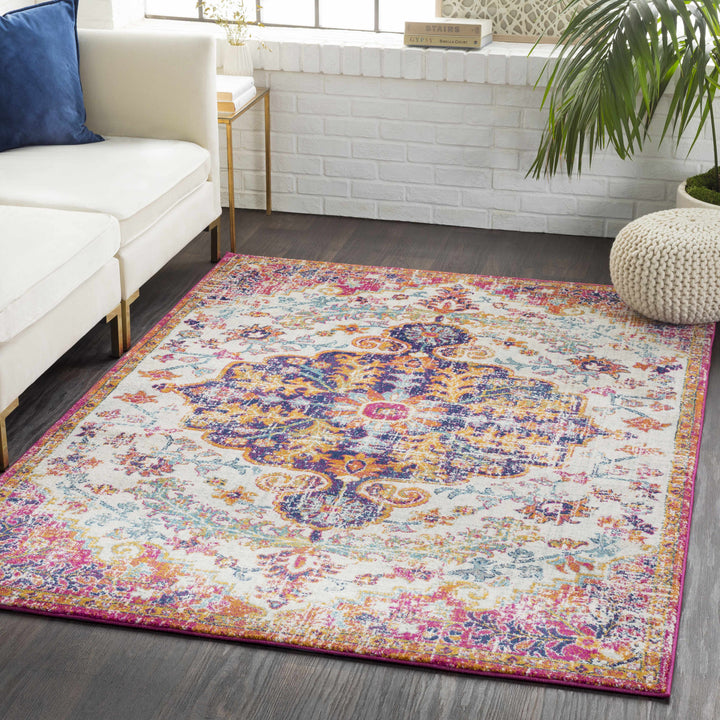 Hillsby Traditional Style Ivory And Orange Area Rug