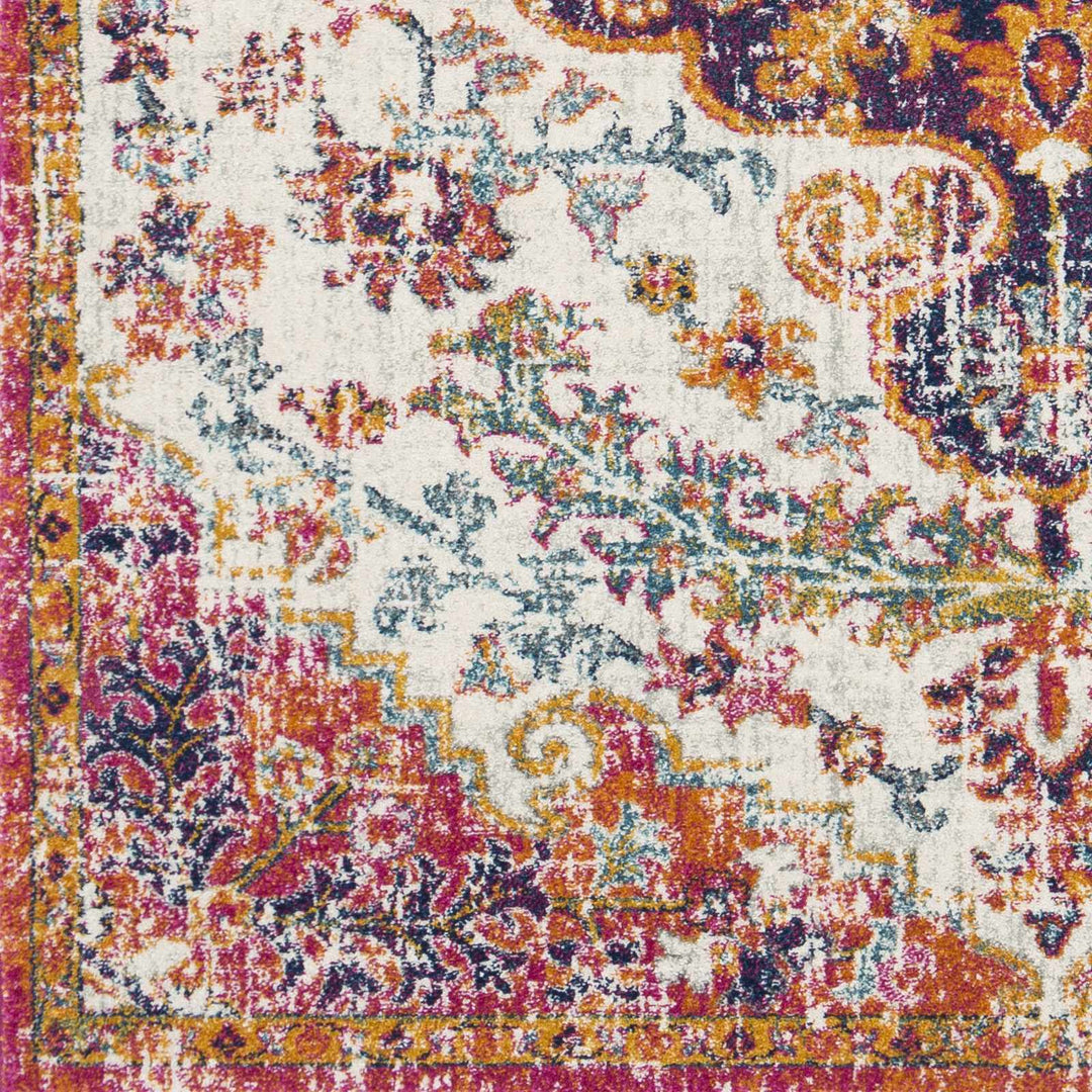 Hillsby Traditional Style Ivory And Orange Area Rug