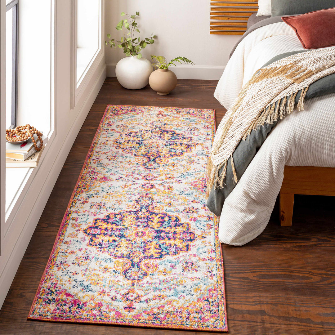 Hillsby Traditional Style Ivory And Orange Area Rug