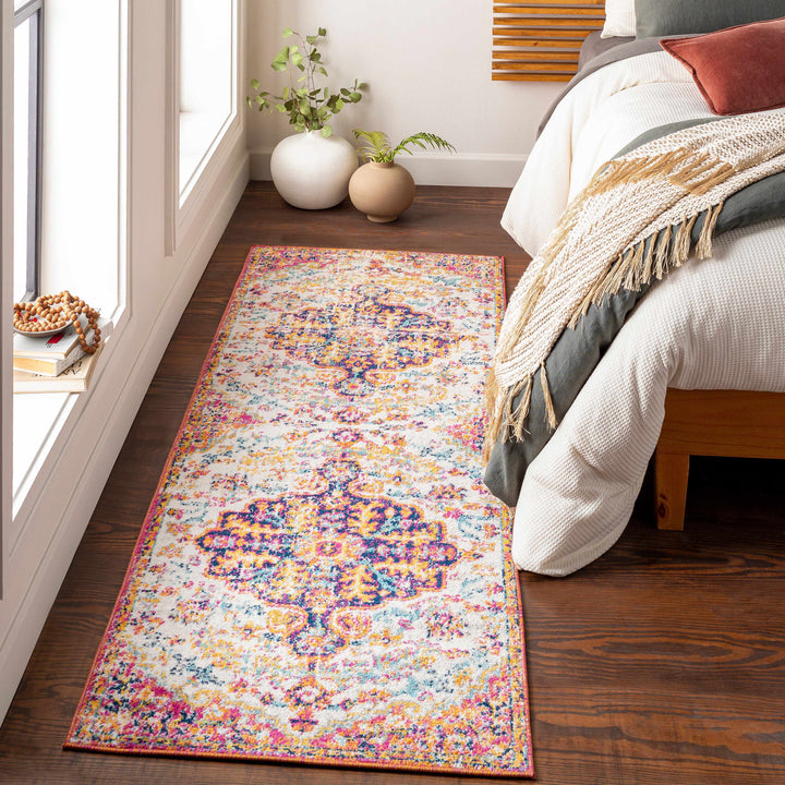 Hillsby Traditional Style Ivory And Orange Area Rug