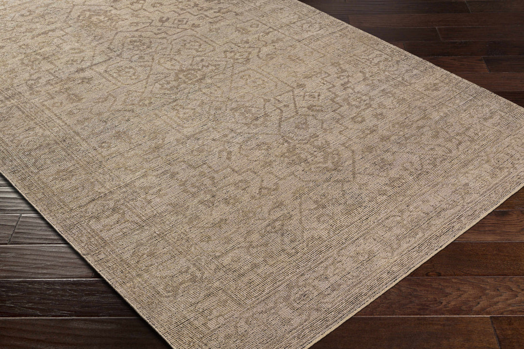 Hollym Taupe Traditional Style Hand Knotted Area Rug