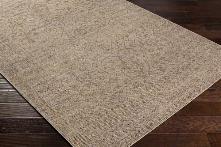 Hollym Taupe Traditional Style Hand Knotted Area Rug