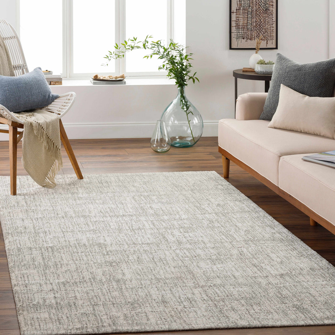 Contemporary Ivory Machine Made Rug
