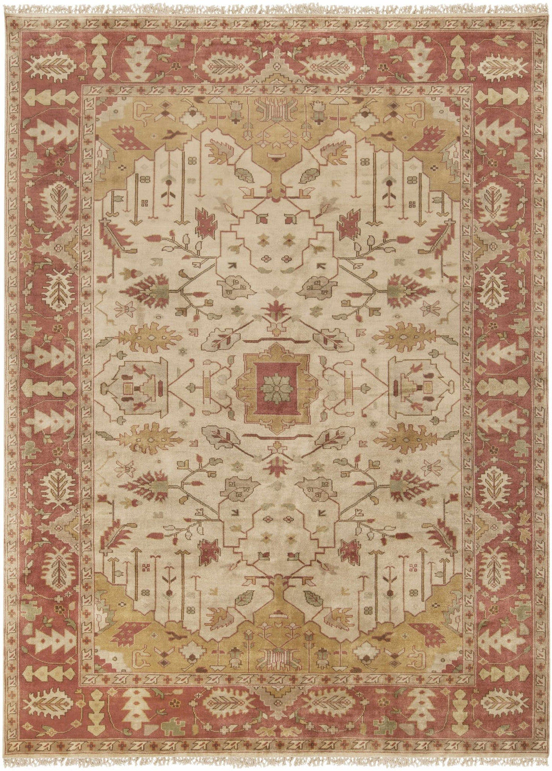 Hobart Traditional Beige & Brown Hand Knotted Wool Rug - The Rug Decor