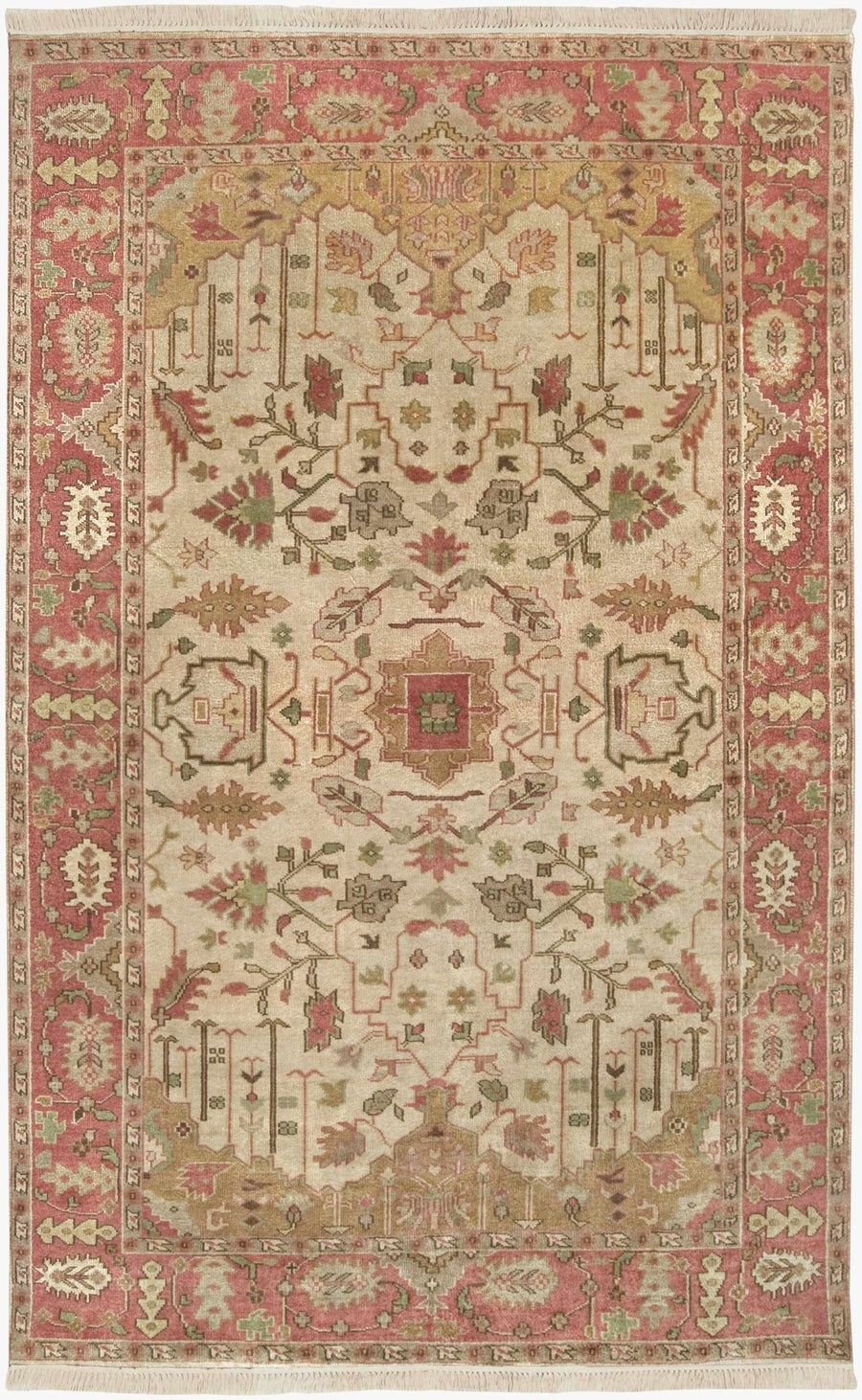 Hobart Traditional Beige & Brown Hand Knotted Wool Rug - The Rug Decor