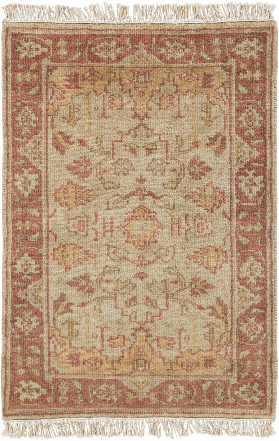 Hobart Traditional Beige & Brown Hand Knotted Wool Rug - The Rug Decor