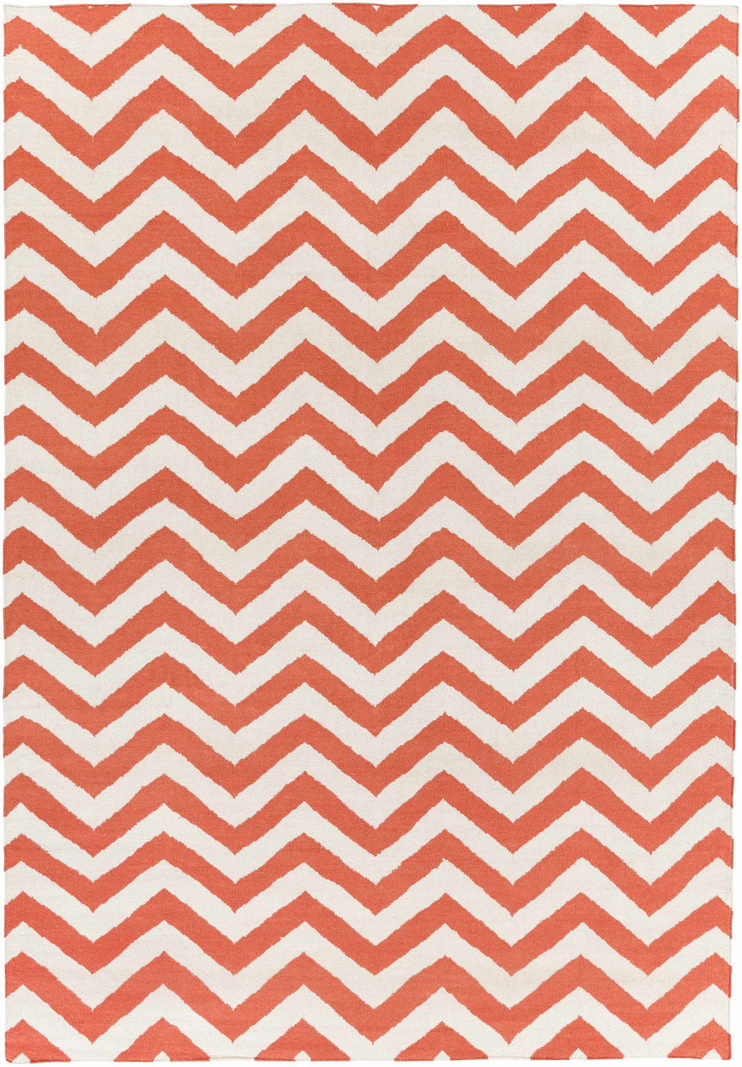 Hobgood Contemporary Geometrical Orange Hand Woven Area Rug