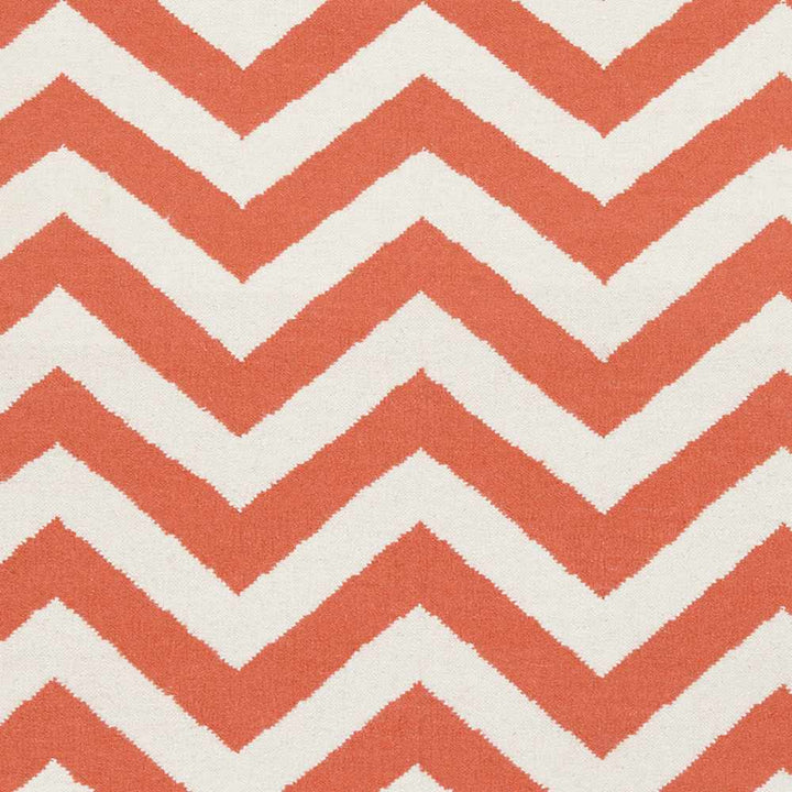 Hobgood Contemporary Geometrical Orange Hand Woven Area Rug