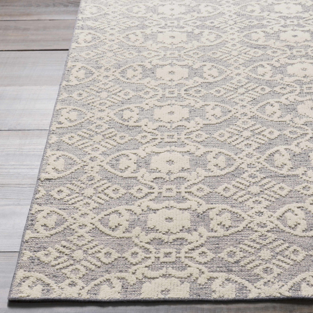 Hoisington Traditional Ivory And Gray Hand Knotted Wool Rug - The Rug Decor
