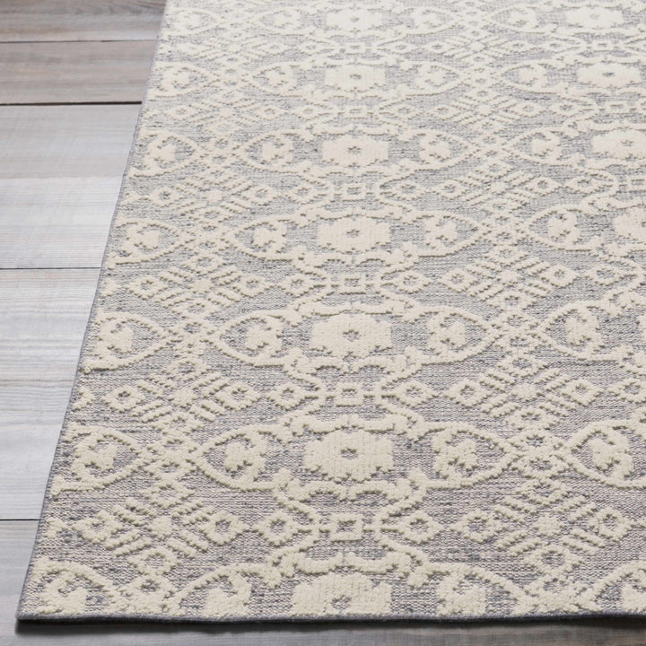 Hoisington Traditional Ivory And Gray Hand Knotted Wool Rug - The Rug Decor