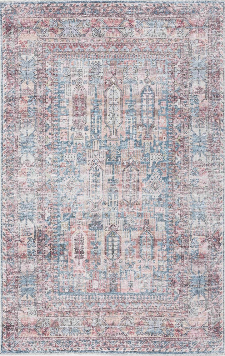 Holi Traditional Transitional Gray And Rust Washable Rug - The Rug Decor