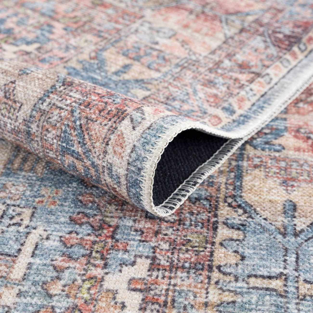 Holi Traditional Transitional Gray And Rust Washable Rug - The Rug Decor