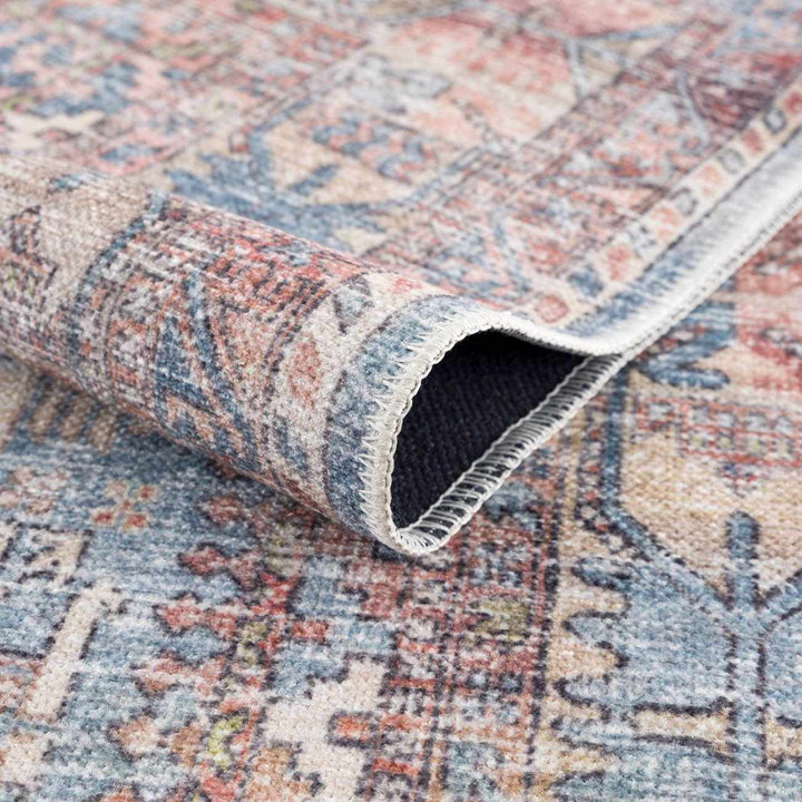 Holi Traditional Transitional Gray And Rust Washable Rug - The Rug Decor