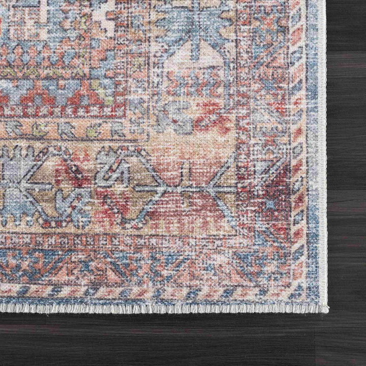 Holi Traditional Transitional Gray And Rust Washable Rug - The Rug Decor