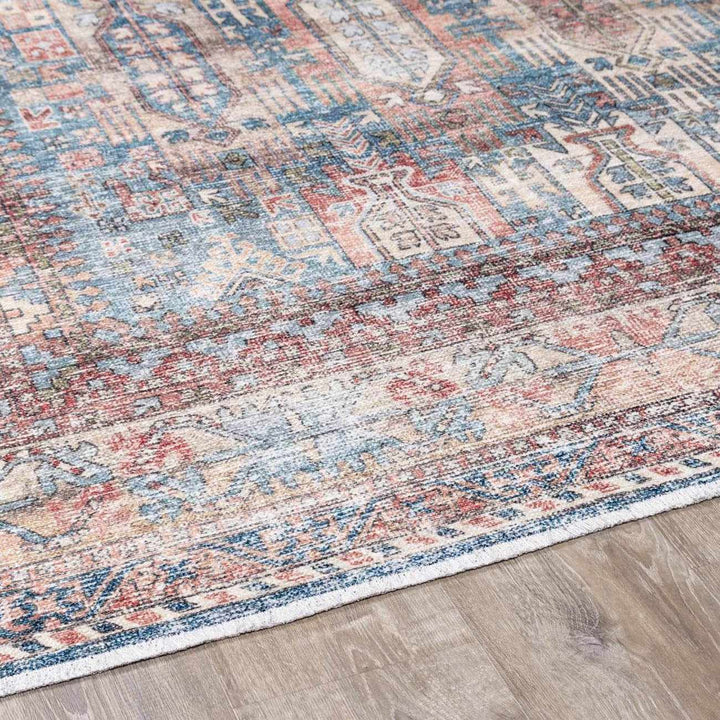 Holi Traditional Transitional Gray And Rust Washable Rug - The Rug Decor