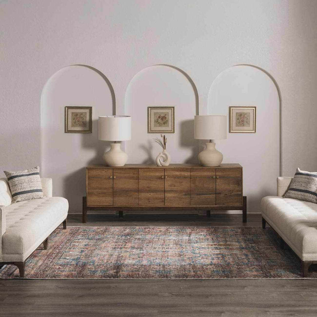 Holi Traditional Transitional Gray And Rust Washable Rug - The Rug Decor