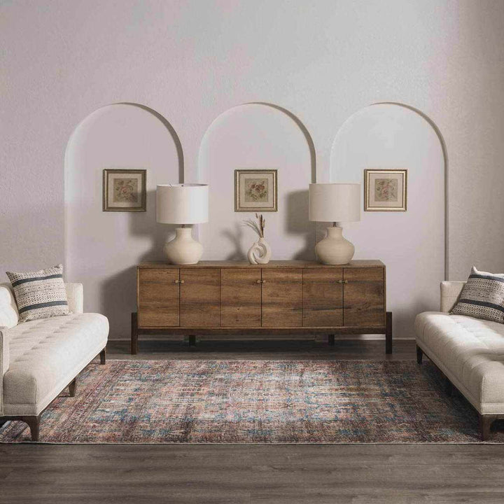 Holi Traditional Transitional Gray And Rust Washable Rug - The Rug Decor
