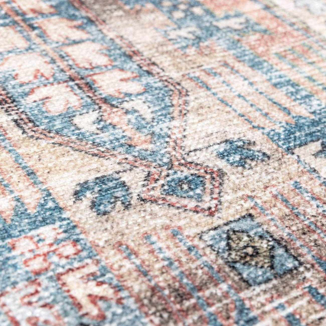 Holi Traditional Transitional Gray And Rust Washable Rug - The Rug Decor