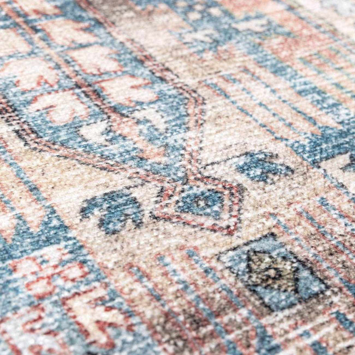 Holi Traditional Transitional Gray And Rust Washable Rug - The Rug Decor