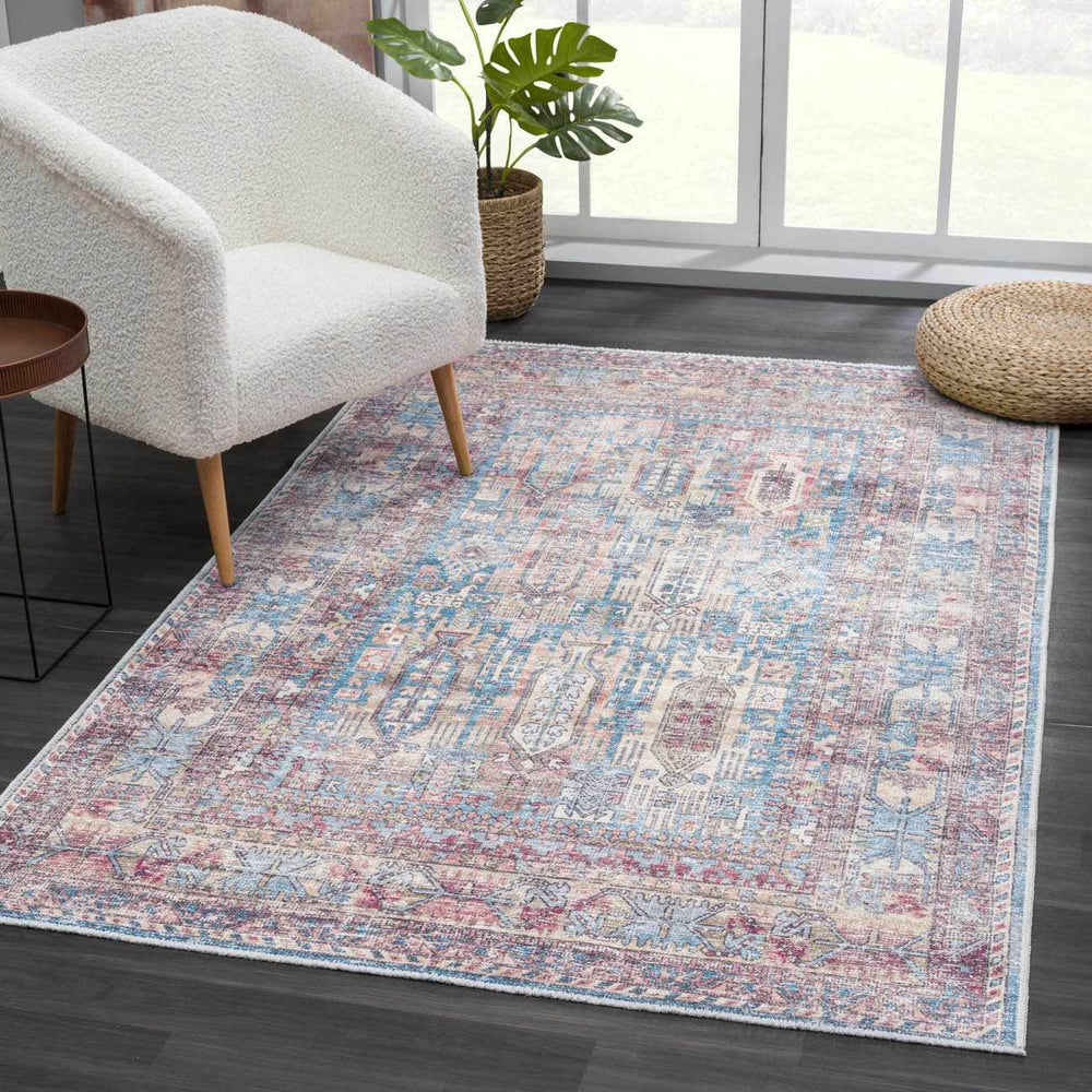 Holi Traditional Transitional Gray And Rust Washable Rug - The Rug Decor