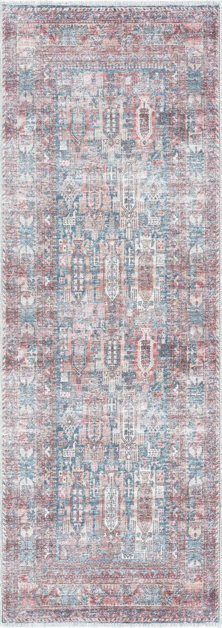 Holi Traditional Transitional Gray And Rust Washable Rug - The Rug Decor