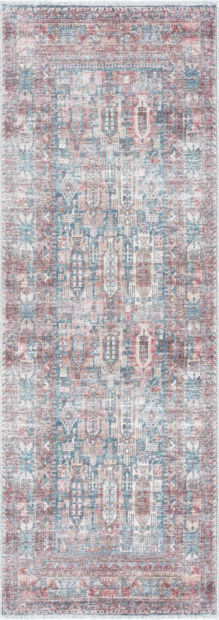 Holi Traditional Transitional Gray And Rust Washable Rug - The Rug Decor