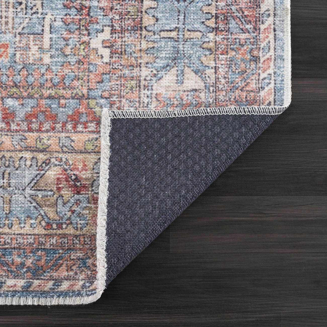 Holi Traditional Transitional Gray And Rust Washable Rug - The Rug Decor
