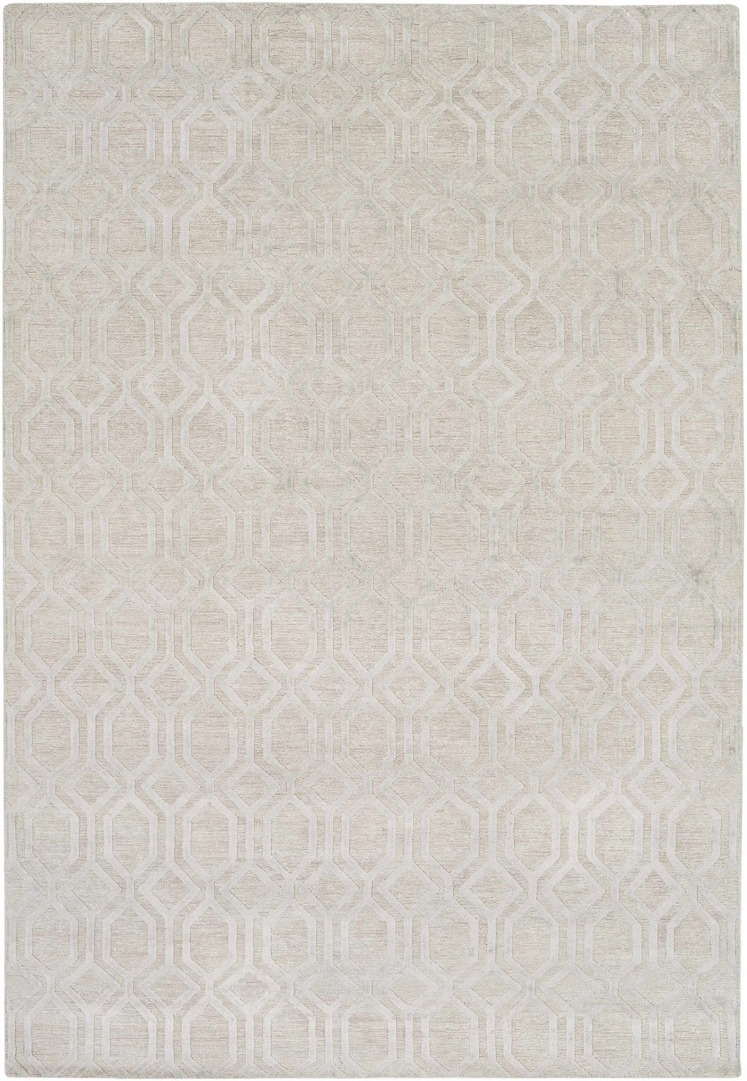 Hollyglen Contemporary Design Ivory Hand Knotted Linen Rug - The Rug Decor