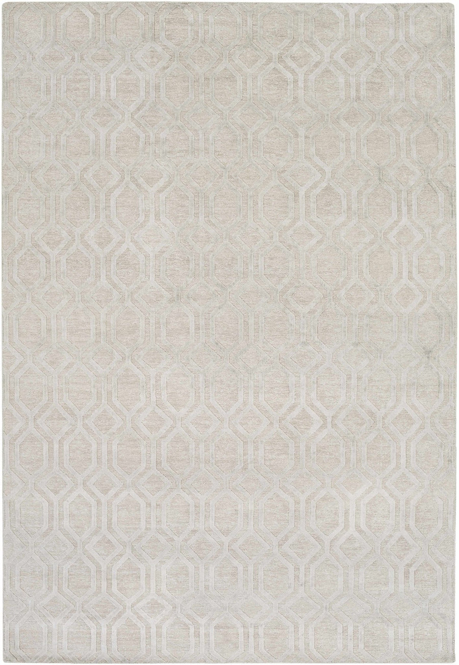 Hollyglen Contemporary Design Ivory Hand Knotted Linen Rug - The Rug Decor