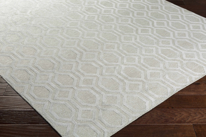 Hollyglen Contemporary Design Ivory Hand Knotted Linen Rug - The Rug Decor