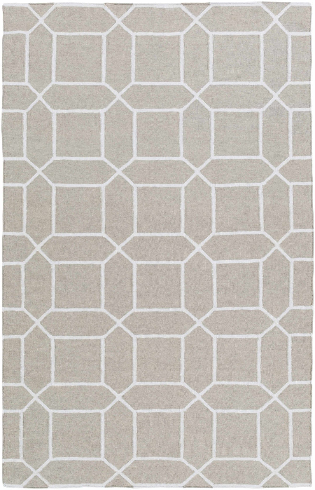 Hometown Contemporary Geometrical Beige And Ivory Rug - The Rug Decor