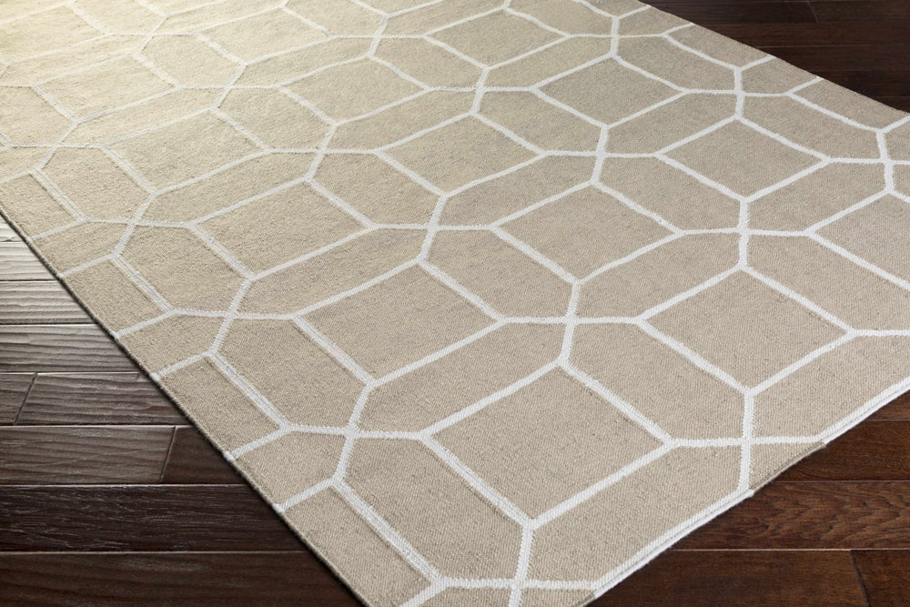 Hometown Contemporary Geometrical Beige And Ivory Rug - The Rug Decor