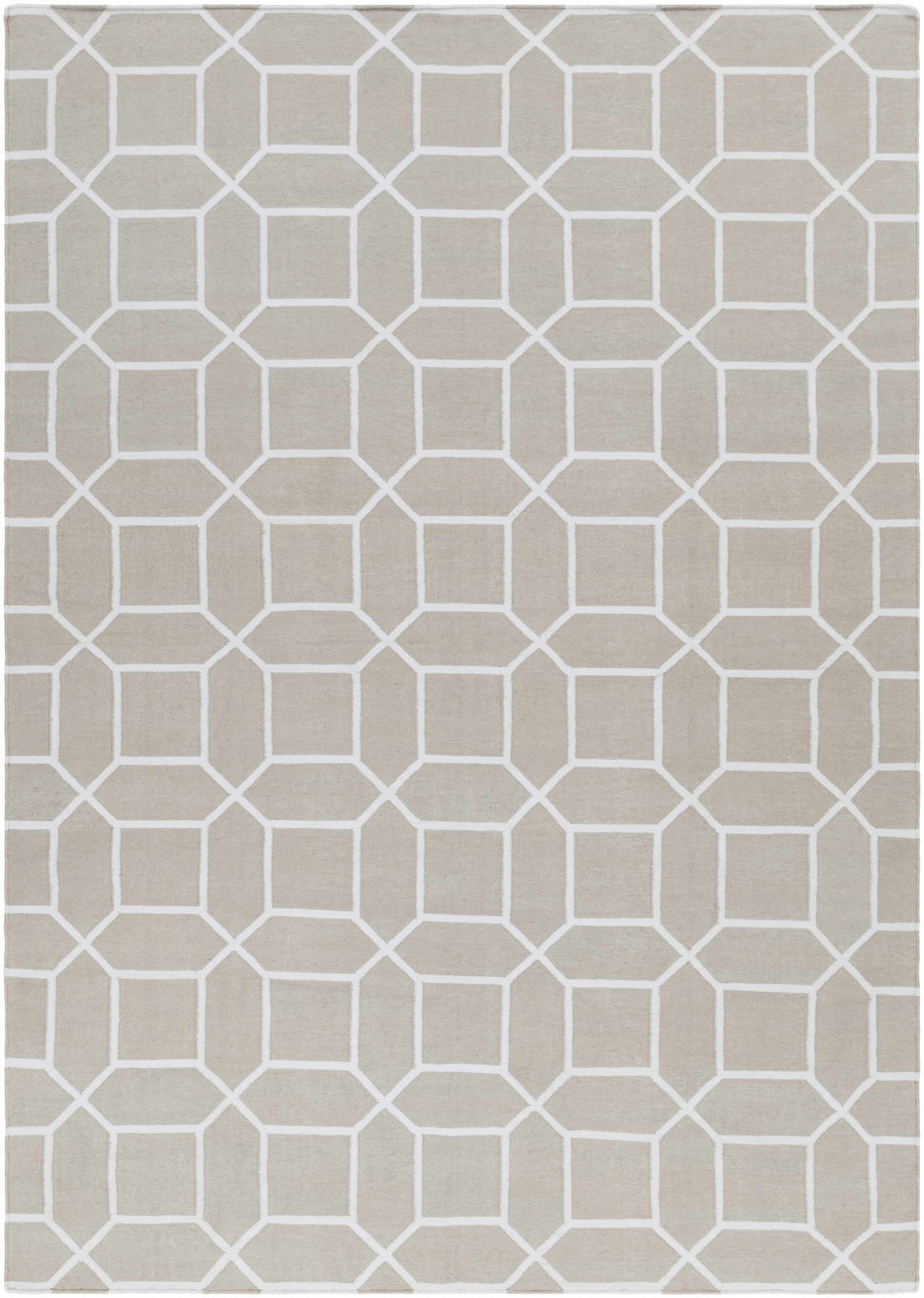 Hometown Contemporary Geometrical Beige And Ivory Rug - The Rug Decor