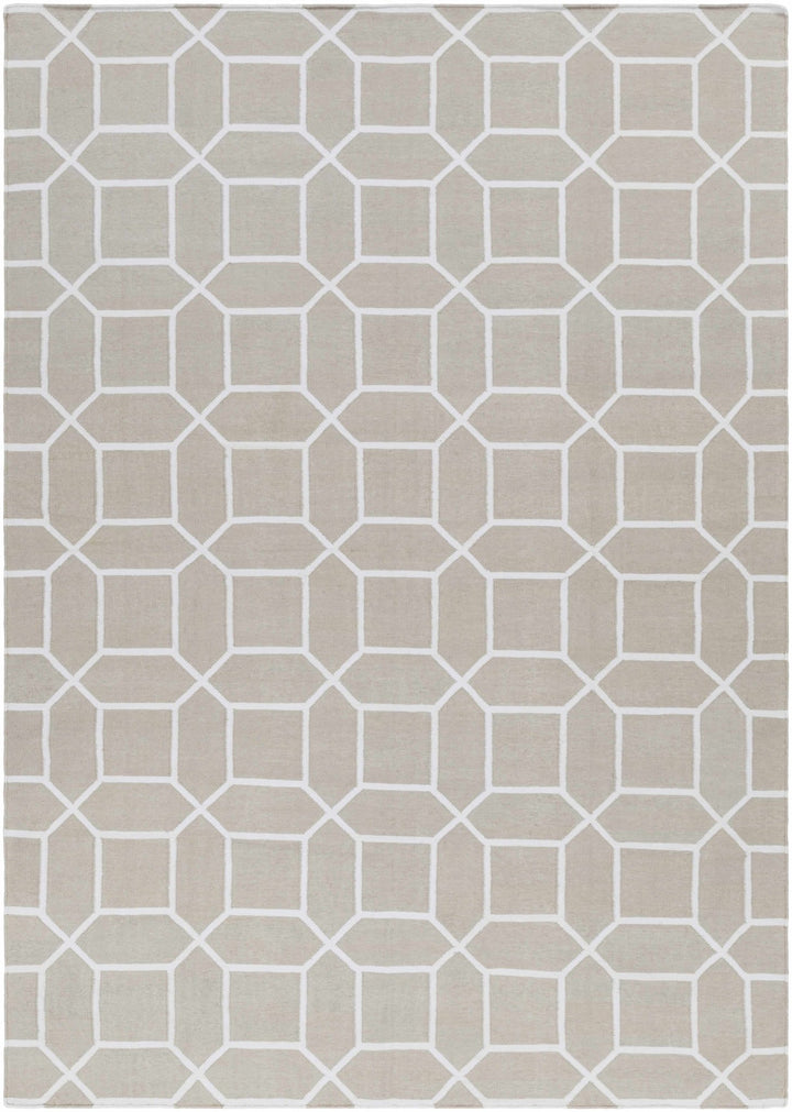 Hometown Contemporary Geometrical Beige And Ivory Rug - The Rug Decor