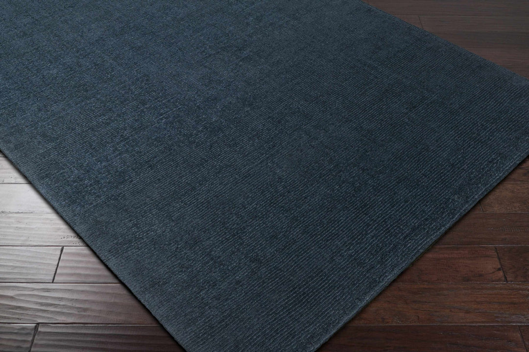 Hopewell Dark Blue Modern Solid Wool Area Rug - The Rug Decor