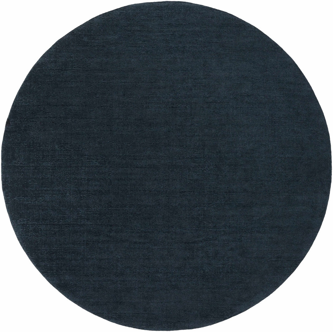 Hopewell Dark Blue Modern Solid Wool Area Rug - The Rug Decor