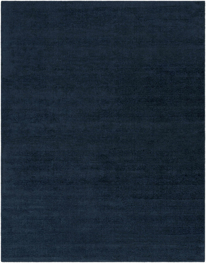 Hopewell Dark Blue Modern Solid Wool Area Rug - The Rug Decor