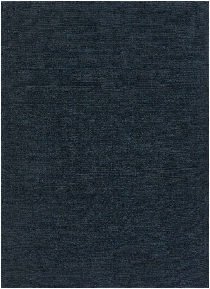 Hopewell Dark Blue Modern Solid Wool Area Rug - The Rug Decor