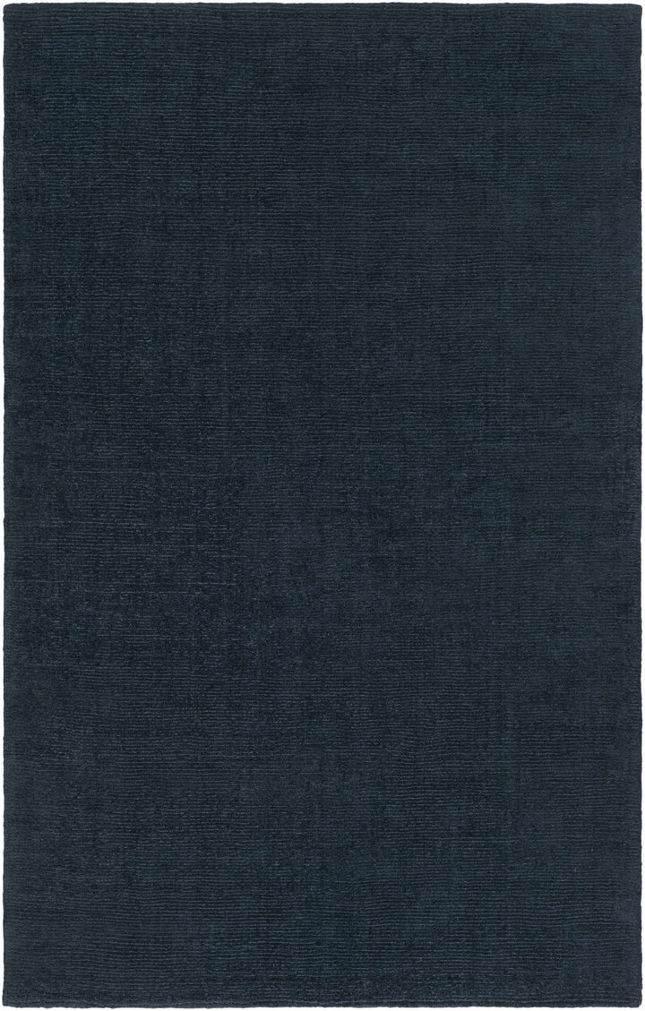 Hopewell Dark Blue Modern Solid Wool Area Rug - The Rug Decor